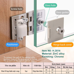 BẢN LỀ CÁNH TỦ KÍNH H.3514